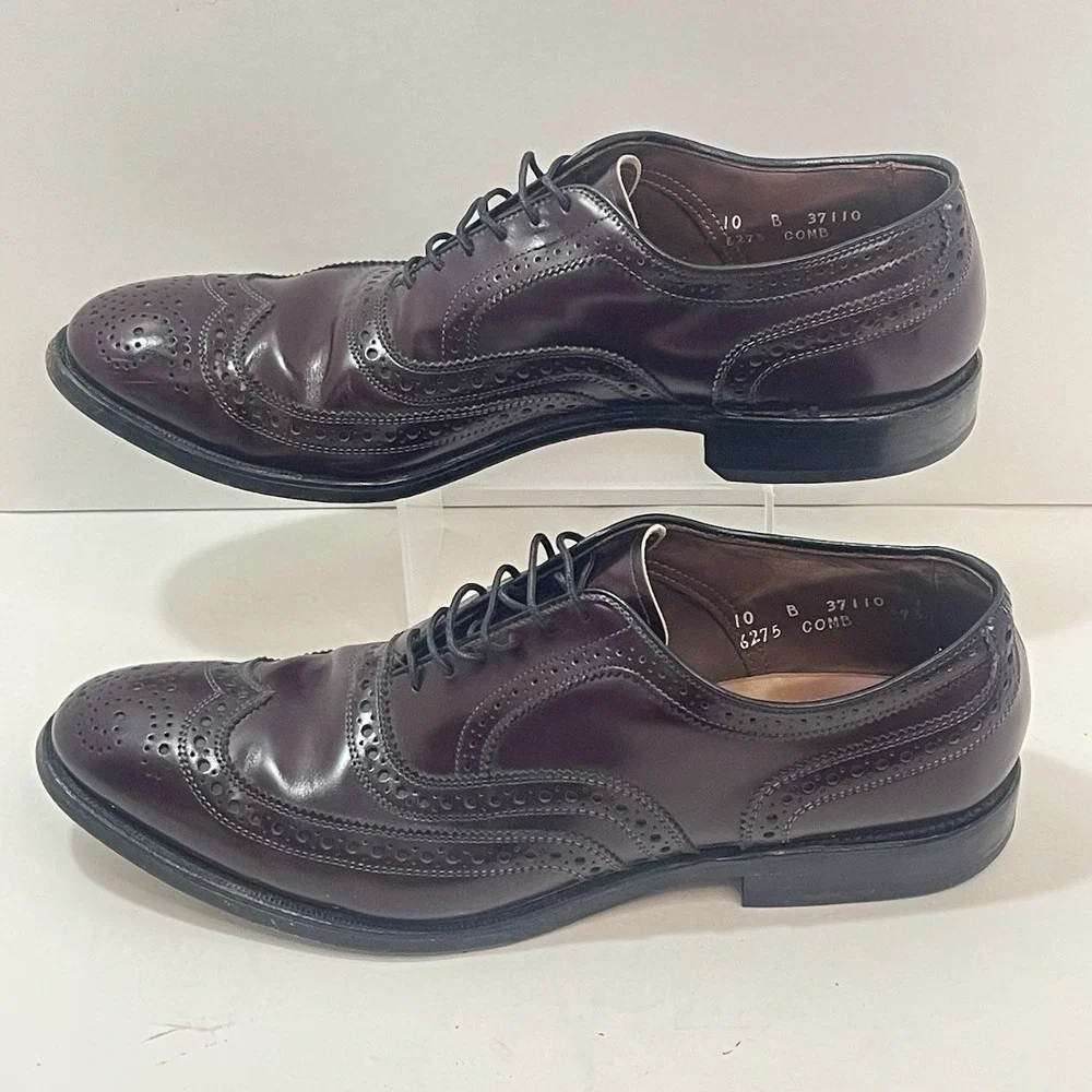 Allen‎ Edmonds Men's Mcallister Wingtip Oxford 10 B Burgundy